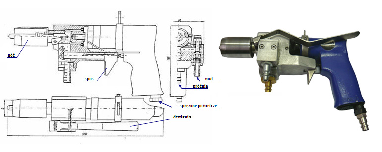 Ручное пневматическое устройство для вырезания клоаки Тип SRP - 1